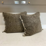 Pair of Custom Taupe Chenille PIllows