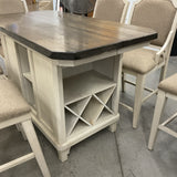 Bar Height Avalon Table with 6 Stools & 1 leaf (As-Is)