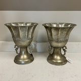 Pair of Silver Urn Vases (R)