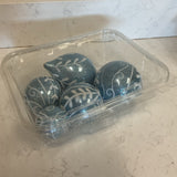 Set of 5 Blue and White Ornaments