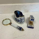 Porcelain Blue and White Desk Set