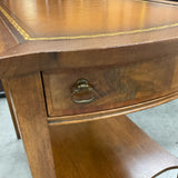 Leather Top End Table As Is