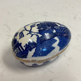 Blue and White Willow Trinket Egg