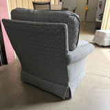 Newly Upholstered Alan White Swivel Rocker with Ottoman