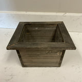Small Brown Wooden Planter