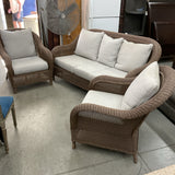 Set of 3 Outdoor Wicker Sofa & Chairs