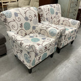 Pair of Blue Floral Chairs