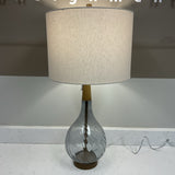 Glass Lamp w/Linen Shade