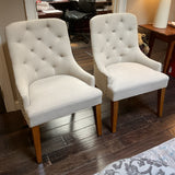 Pair of Pottery Barn Lorraine Tufted Chairs