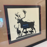 Pair of Elk Silhouette Prints