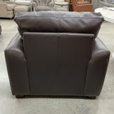 Custom Leather Creations Deep Chair with Ottoman