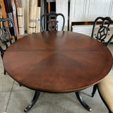 Thomasville Round Table with 8 Chairs and 1 Leaf As Is