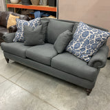 Ethan Allen Hyde Slate Sofa with Pillows