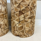 Pair of Nadeau Wood Stools (As-is)