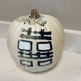 Blue & White Painted Pumpkin