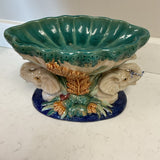 Italian Majolica Elephant Fluted Bowl (R)