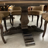 Bassett Bench Made 72" Tavern Round Table with 6 Pottery Barn Chairs