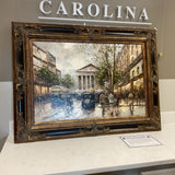 Street Scene Oil by T. Martin