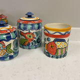Vicki Carroll Canister Set w/Utensil Holder