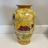 Hand-Painted Ceramic Vase with Mediterranean Fruit