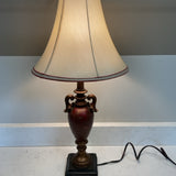 Burgandy and Bronze Leaf Table Lamp