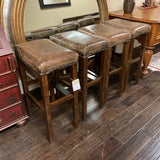 Set of 4 Pottery Barn Leather Barstools